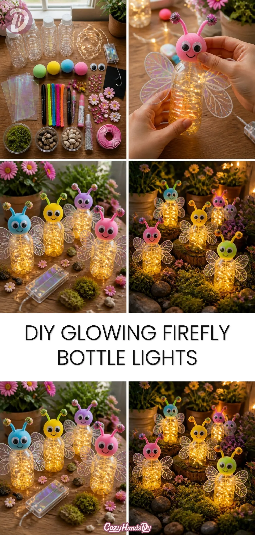DIY Glowing Firefly Bottle Lights