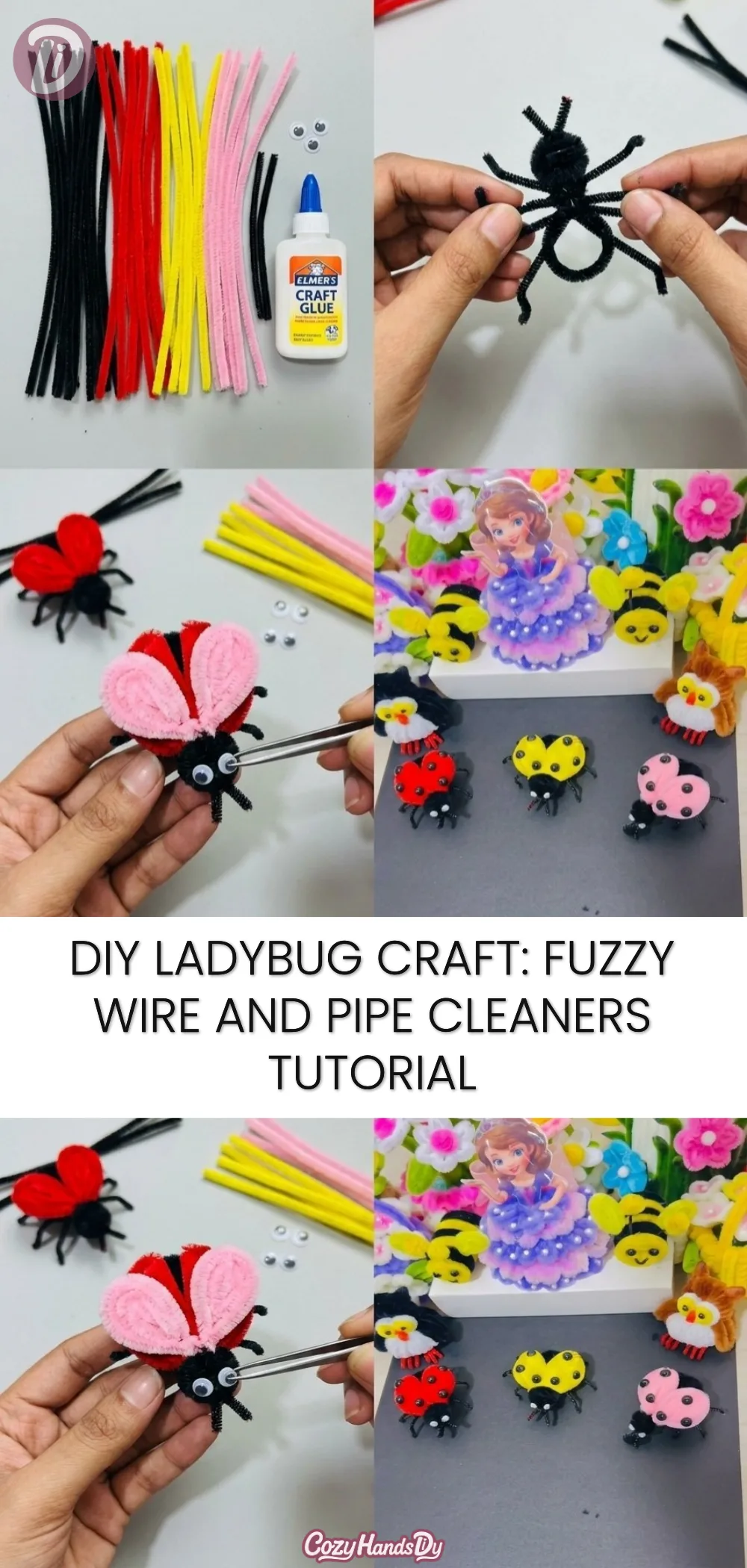 DIY Ladybug Craft: Fuzzy Wire and Pipe Cleaners Tutorial