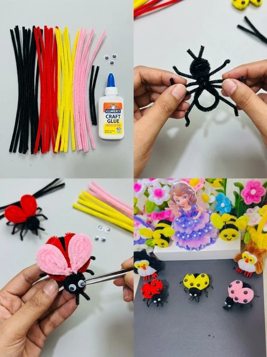 DIY Ladybug Craft: Fuzzy Wire and Pipe Cleaners Tutorial