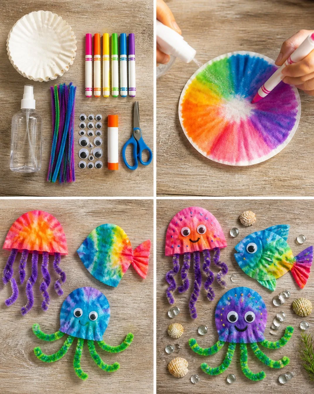 DIY Ocean Creature Crafts Using Coffee Filters 6 DIY Ocean Creature Crafts Using Coffee Filters