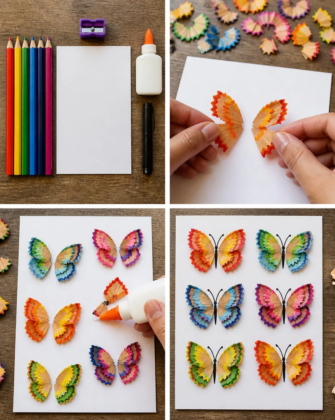 DIY Rainbow Pencil Shavings Butterfly Art 6 DIY Rainbow Pencil Shavings Butterfly Art