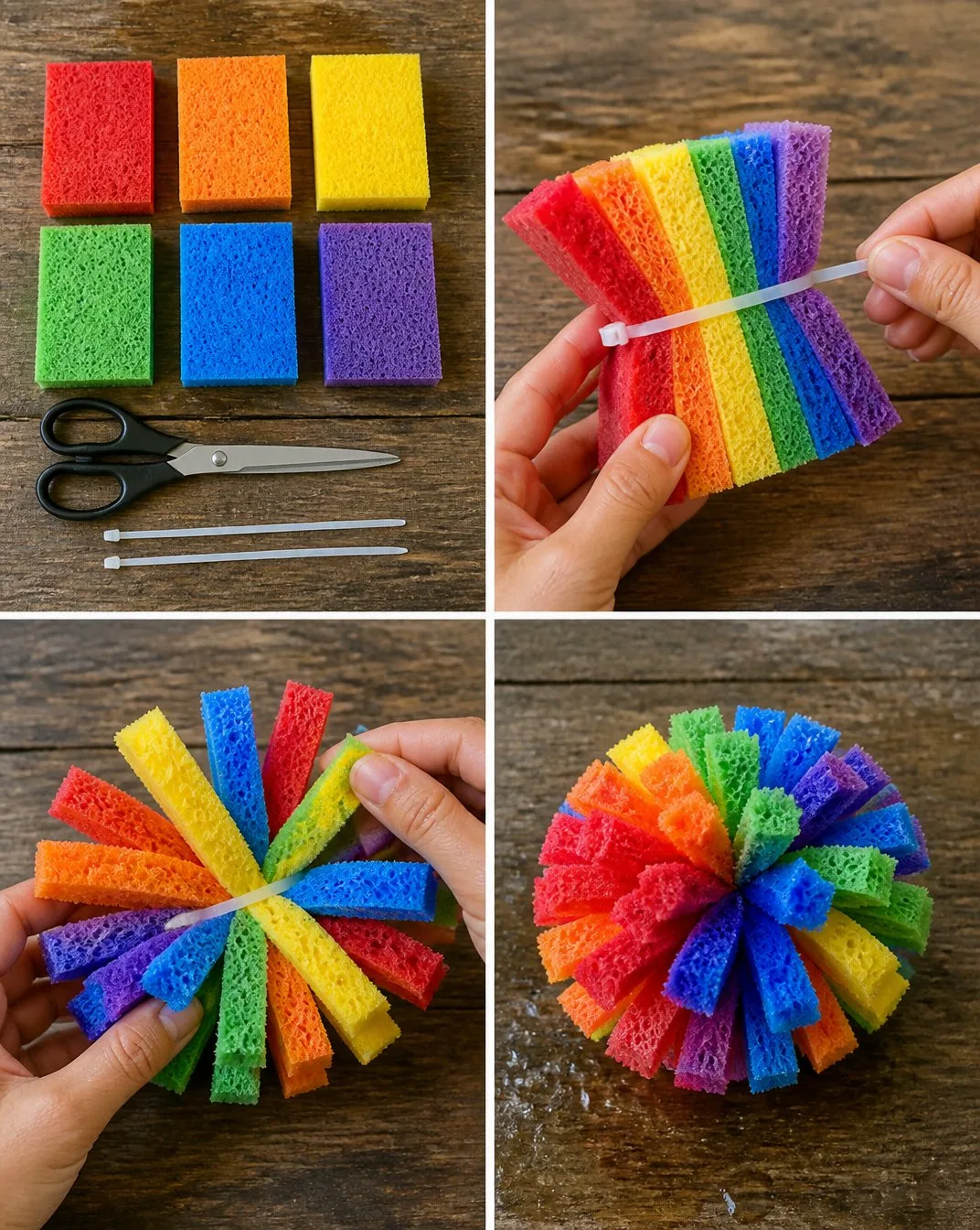 DIY Rainbow Sponge Ball for Backyard Games: Easy Tutorial