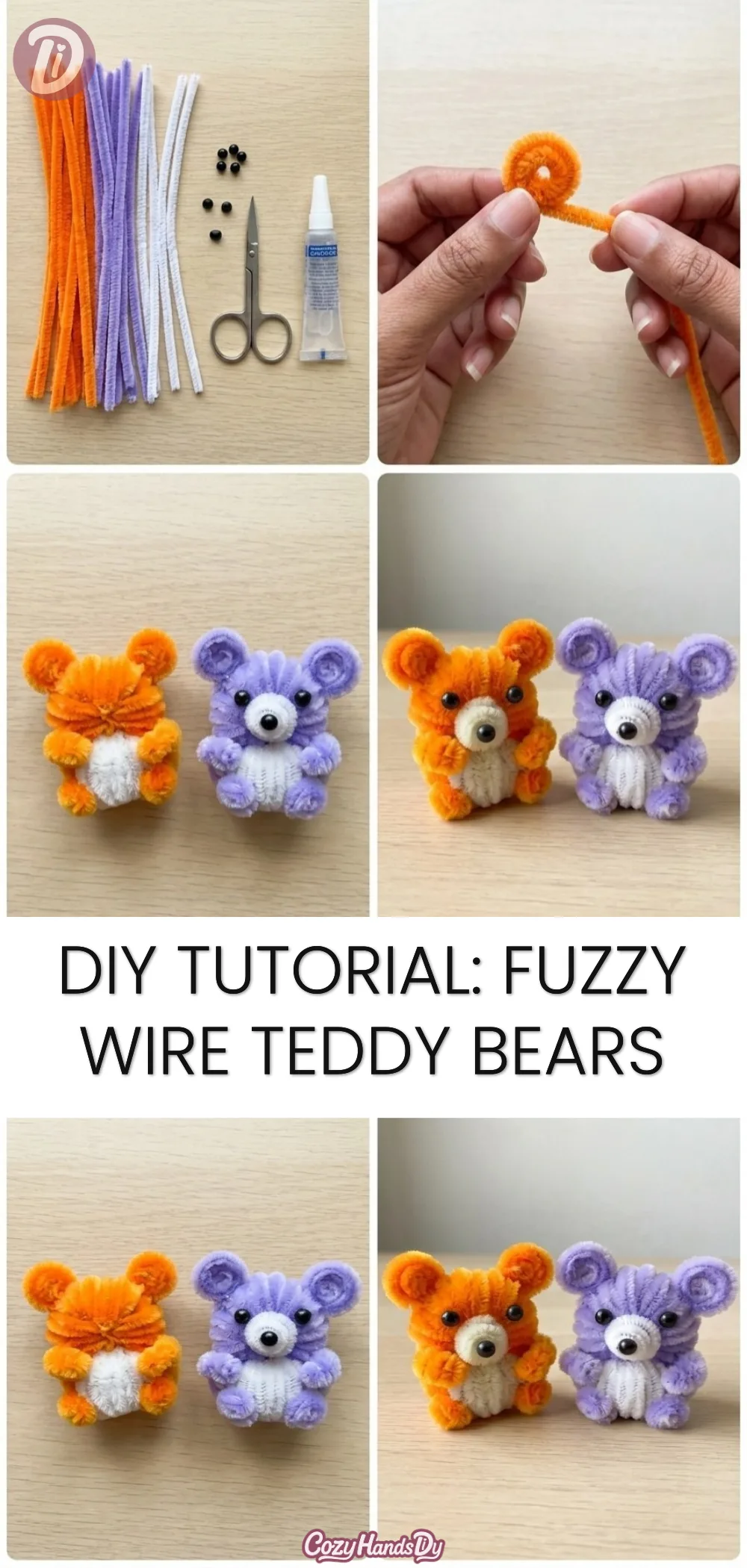 DIY Tutorial: Fuzzy Wire Teddy Bears