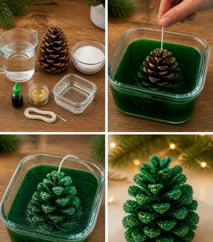 Emerald Crystal Pinecone Turns Into Rainbow Decor 6 Emerald Crystal Pinecone Turns Into Rainbow Decor
