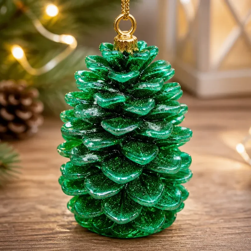 Emerald Crystal Pinecone as stunning rainbow decor for vibrant spaces