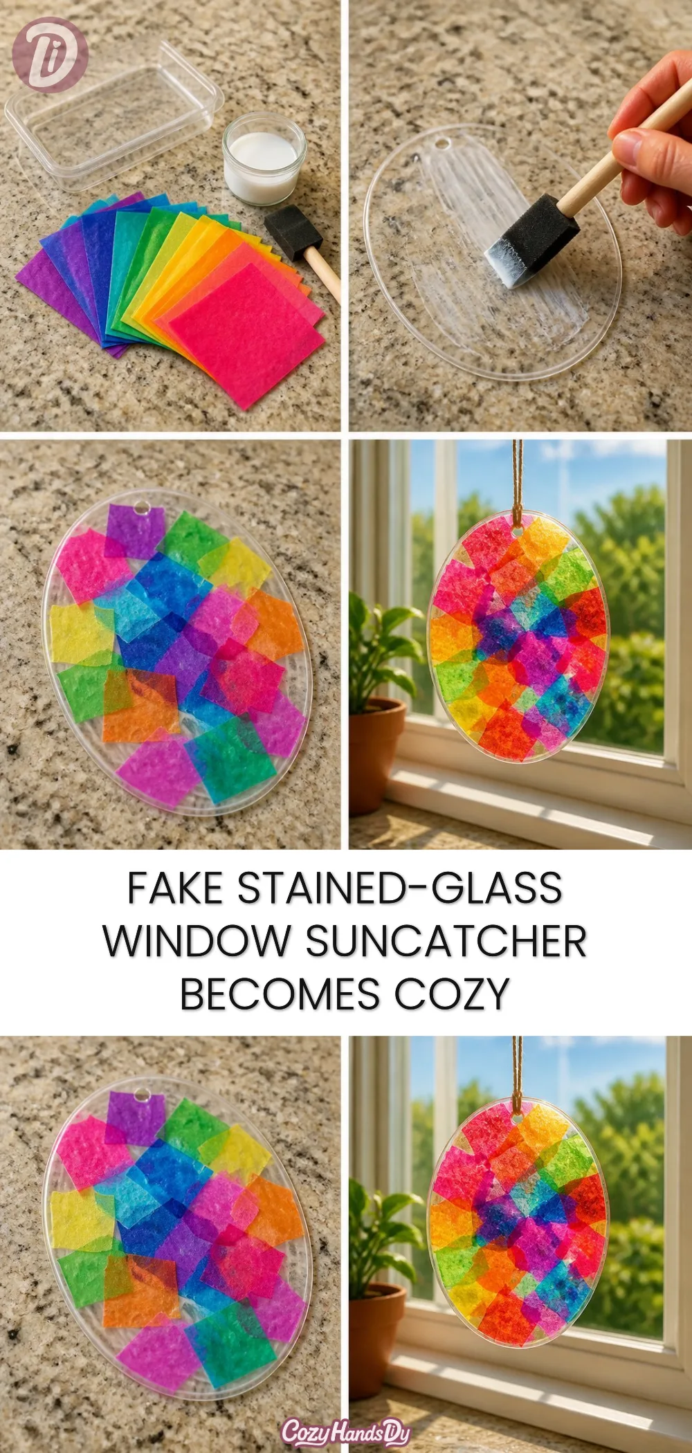 Fake Stained-Glass Window Suncatcher Becomes Cozy