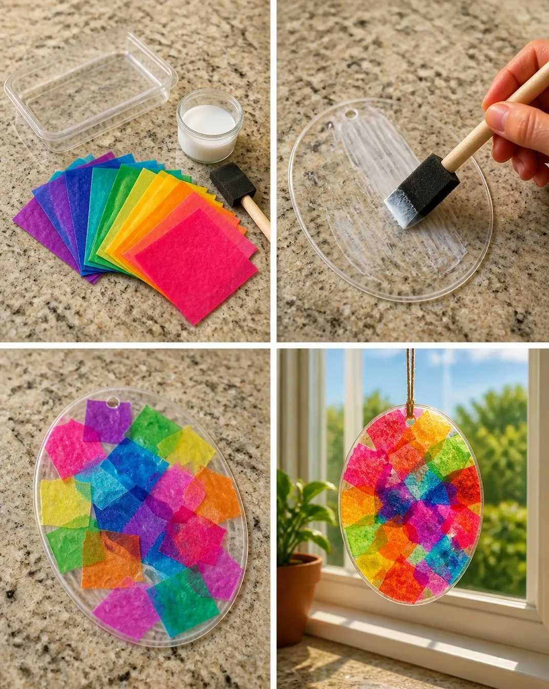Fake Stained-Glass Window Suncatcher Becomes Cozy 6 Fake Stained-Glass Window Suncatcher