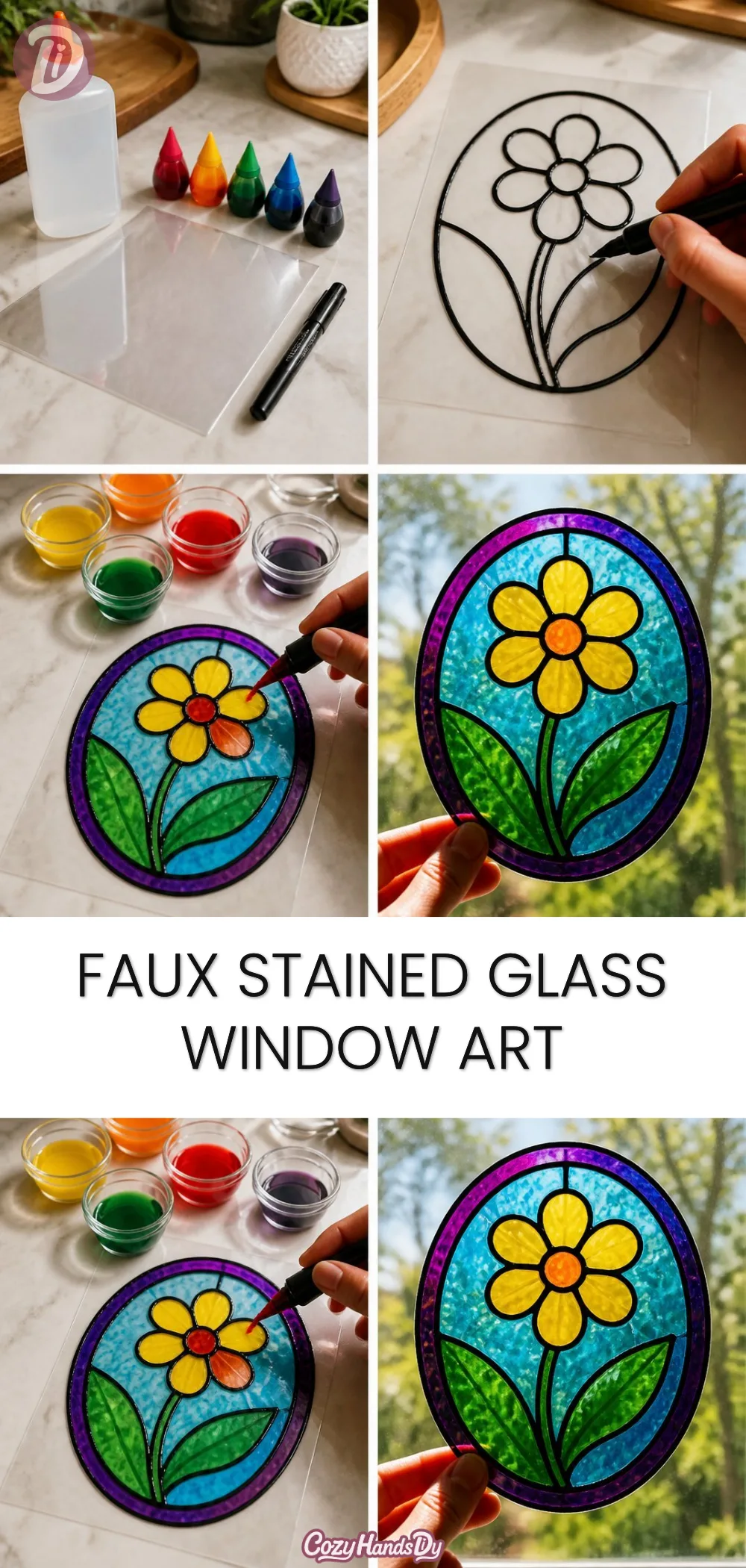 Faux Stained Glass Window Art