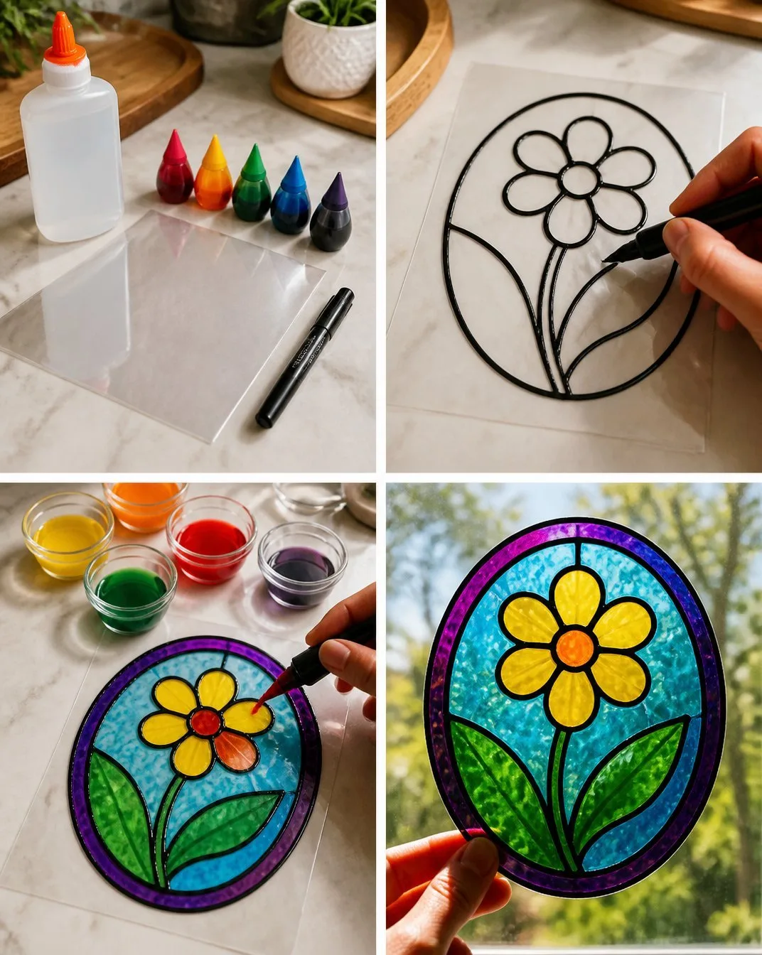 Faux Stained Glass Window Art 6 Faux Stained Glass Window Art