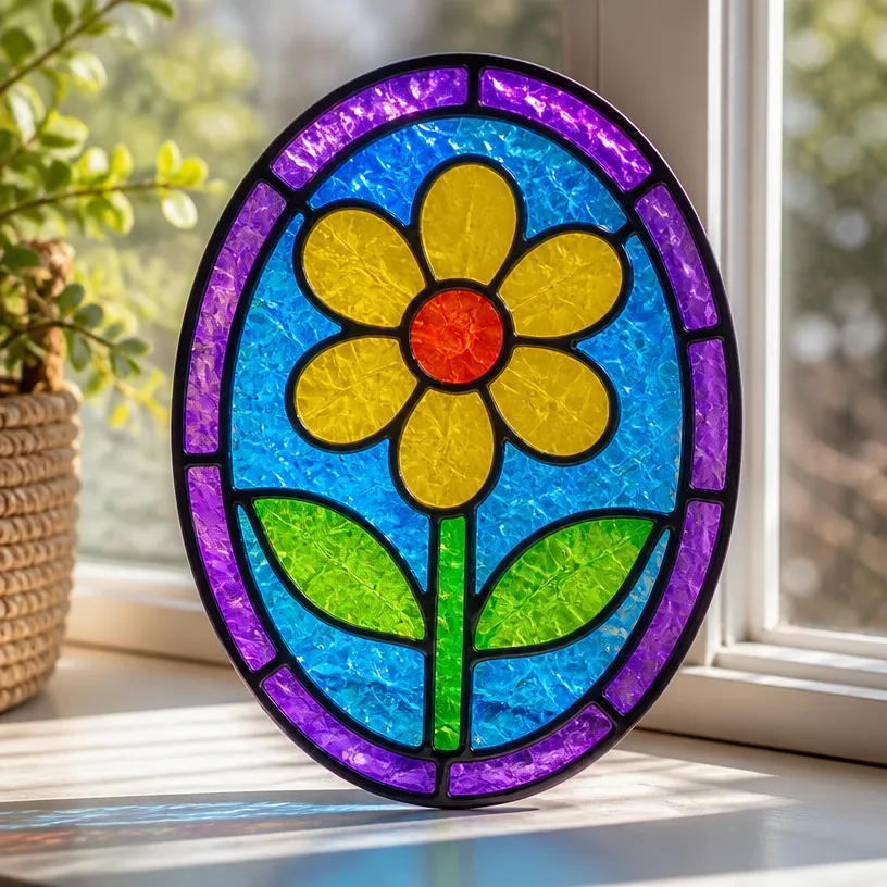 Faux Stained Glass Window Art 7 Faux Stained Glass Window Art