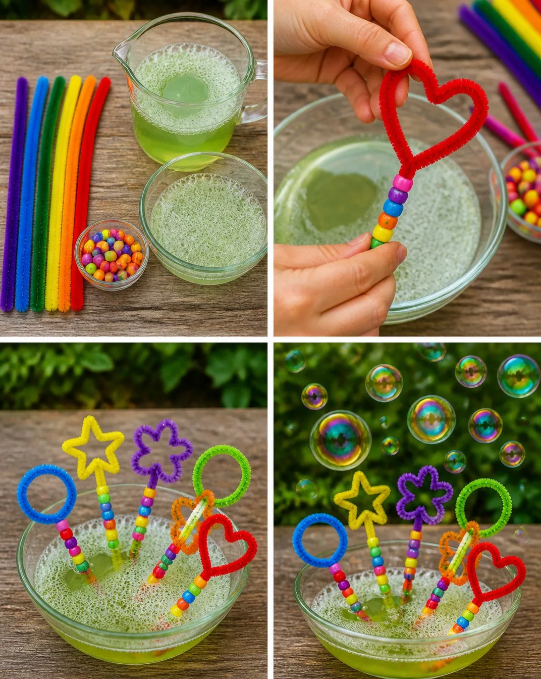 How to Make a Rainbow Bubble Wand with Pipe Cleaners