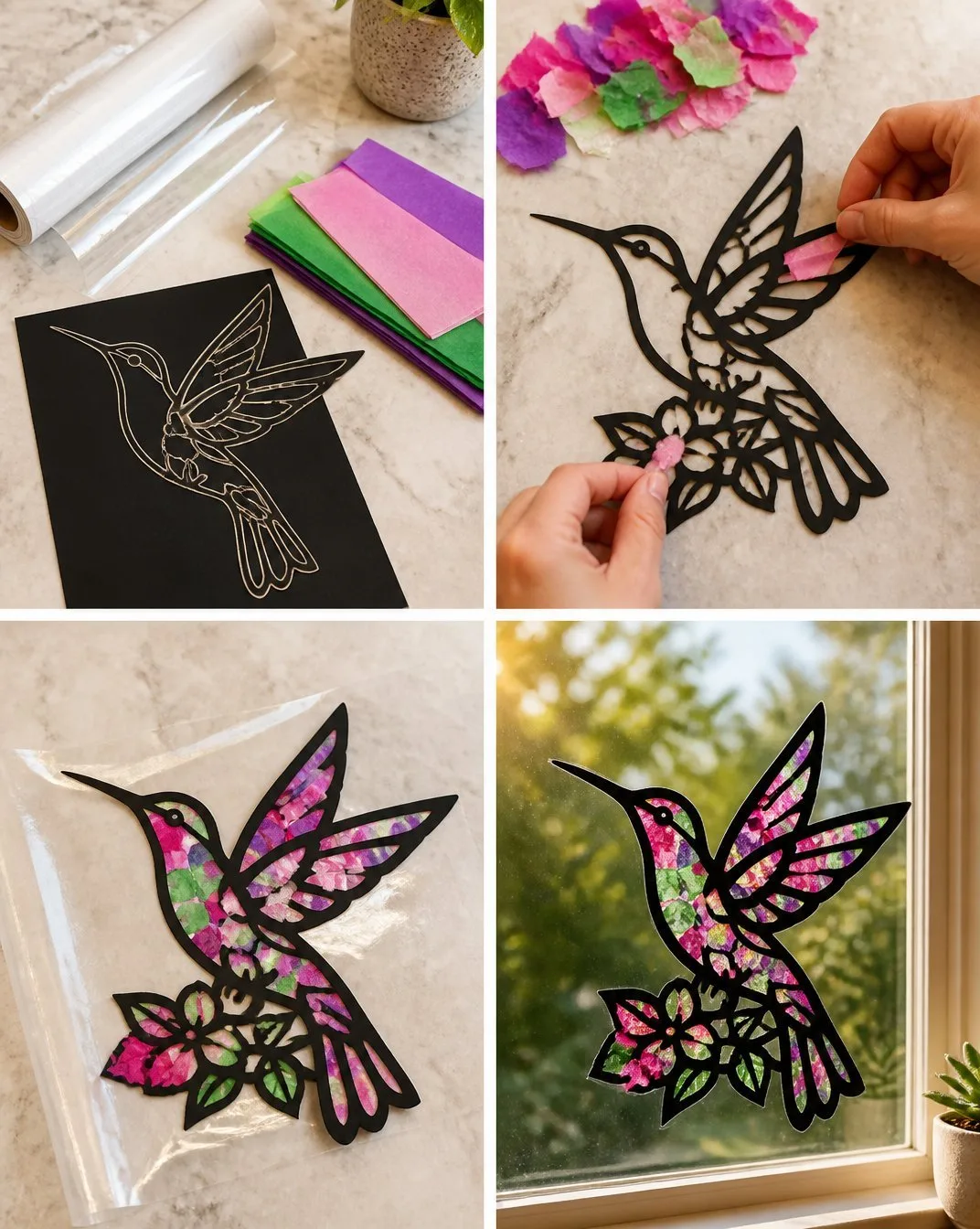 Hummingbird Bloom Window Cling Becomes Relaxing 6 Hummingbird Bloom Window Cling