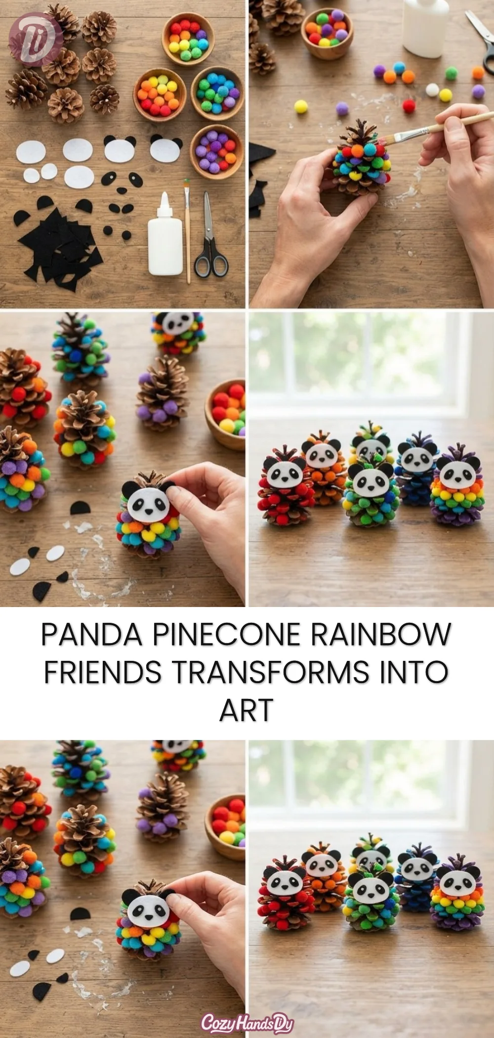 Panda Pinecone Rainbow Friends Transforms Into Art