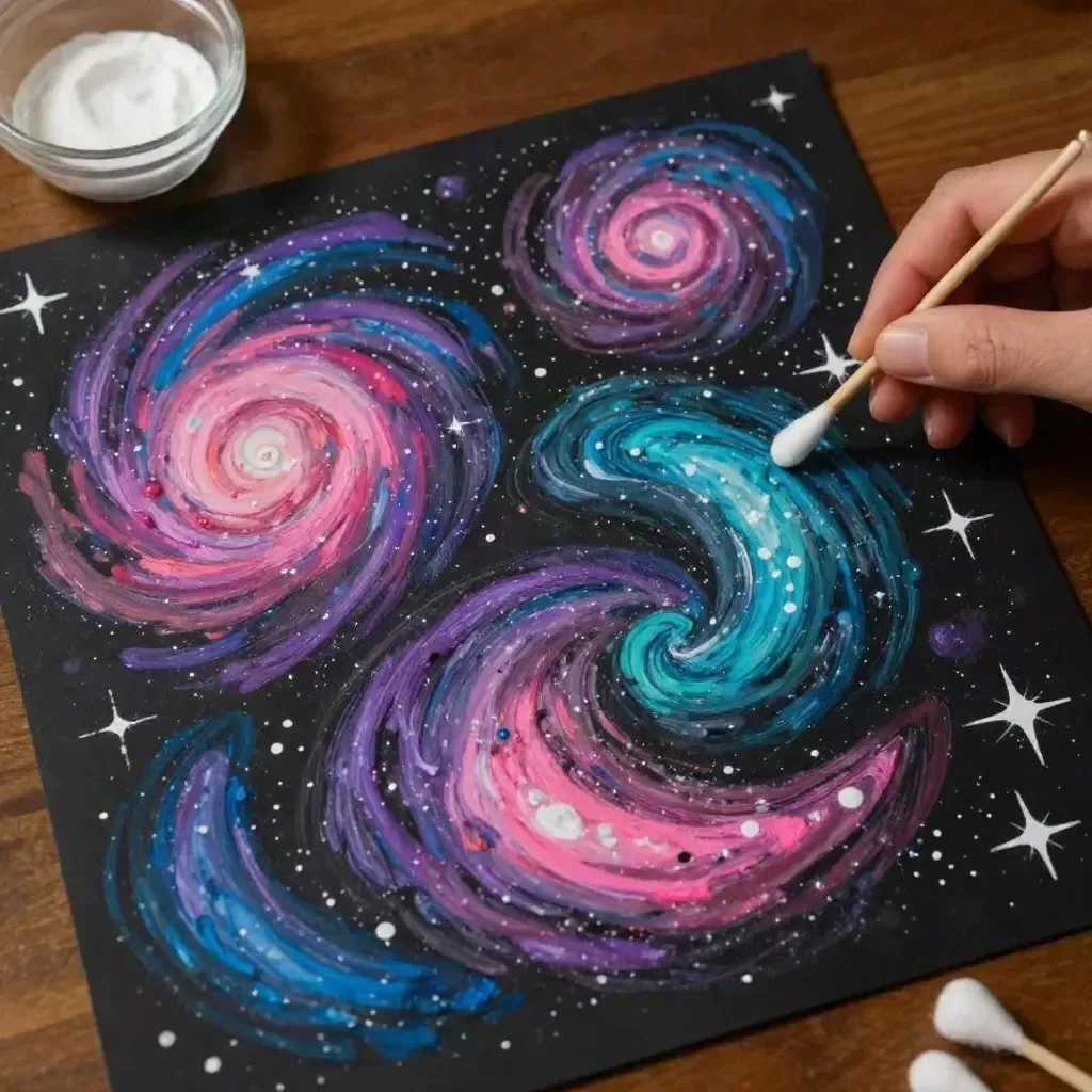 Puffy Paint Galaxy Art Becomes Cozy 2 Puffy Paint Galaxy Art