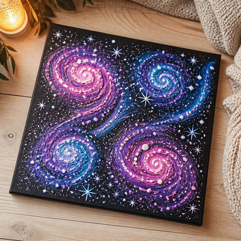 Puffy Paint Galaxy Art Becomes Cozy 3 Puffy Paint Galaxy Art