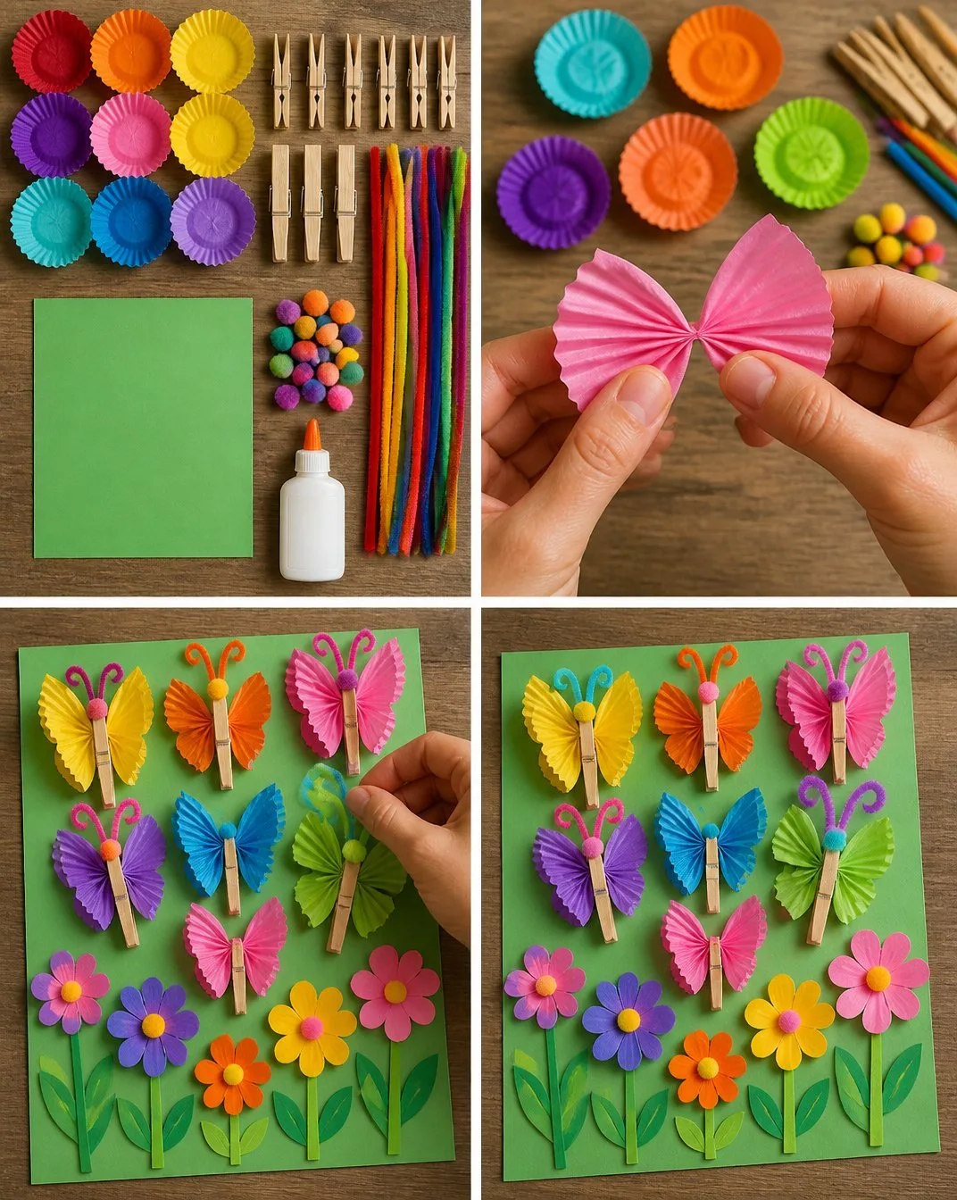 Rainbow-Themed Butterfly Garden with Cupcake-Liner Decor 6 Rainbow-Themed Butterfly Garden with Cupcake-Liner Decor