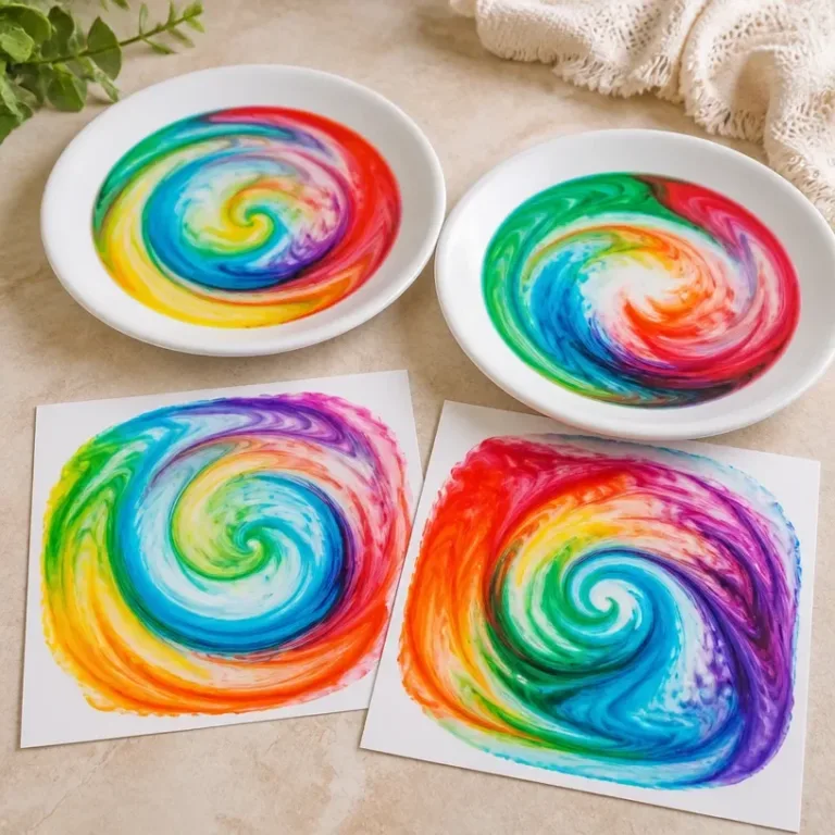 Colorful Rainbow Milk Swirl Art creating a cozy and vibrant atmosphere