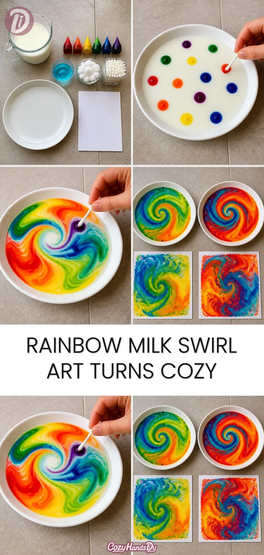 Rainbow Milk Swirl Art Turns Cozy