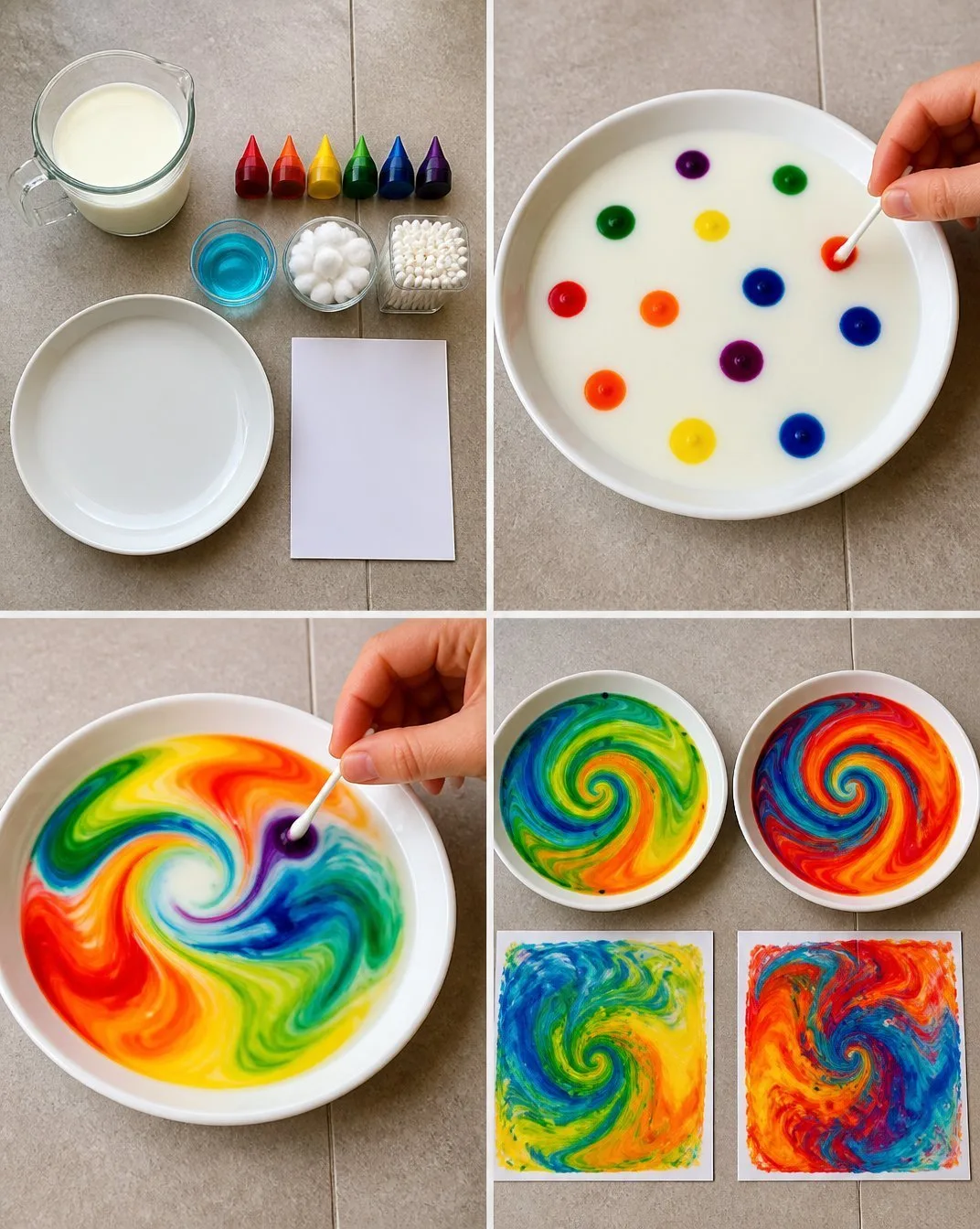 Rainbow Milk Swirl Art