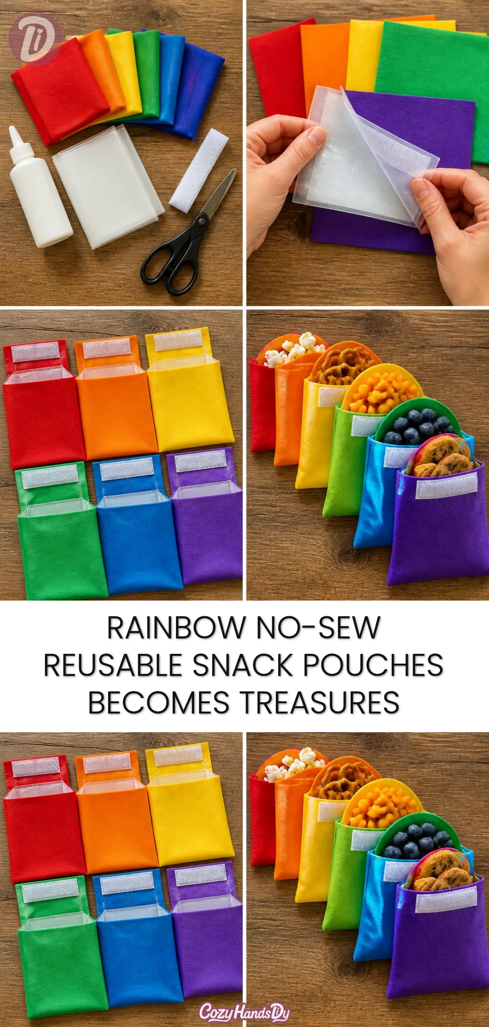 Rainbow No-Sew Reusable Snack Pouches Becomes Treasures