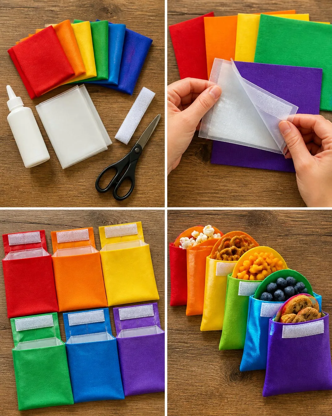 Rainbow No-Sew Reusable Snack Pouches Becomes Treasures
