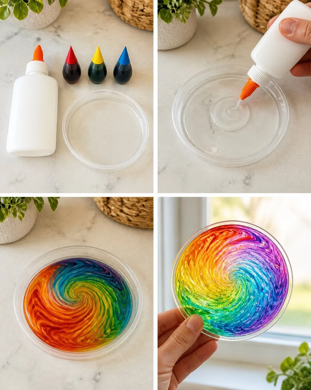 Rainbow Swirl Window Gem Becomes Calm 2 Rainbow Swirl Window Gem