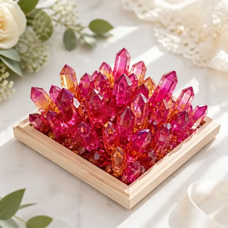 Elegant vivid crystal wedding frame displaying cherished memories